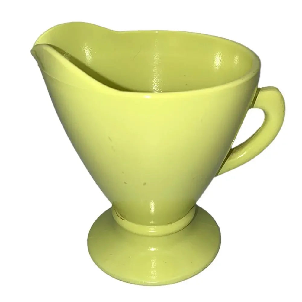 Vintage 1940s Hazel-Atlas Moderntone Platonite Bright Yellow Cream & Sugar Set